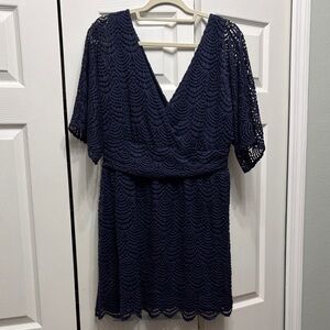 Lilly Pulitzer Parigi Skort Romper True Navy Scalloped Lace